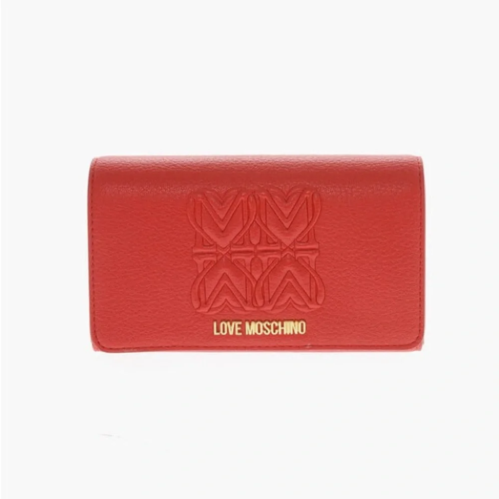 ❤️❤️❤️LOVE MOSCHINO RED LOGO EMBOSSED FAUX LEATHER WALLET ❤️❤️❤️ - Picture 3 of 9